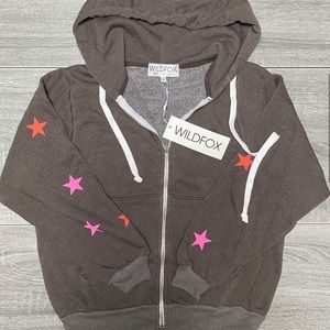 NWT Wildfox Fallen Stars Regan Zip Up Sweatshirt